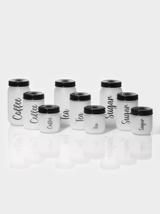 Банка для сыпучих продуктов Herevin Tea, 1 л, стекло, белая