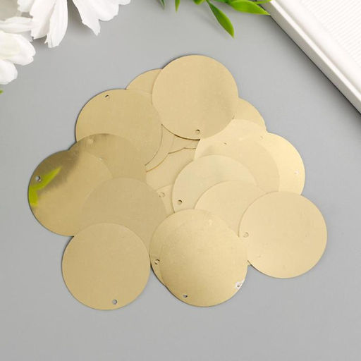 Цена за 2 шт. Пайетки «Круг», золото, набор 30 г, d=3 см