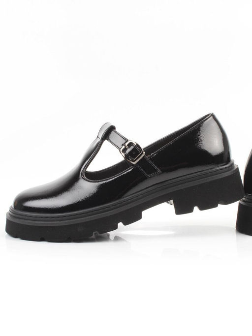 06-DLG02-2 BLACK Туфли женские (натуральная кожа)