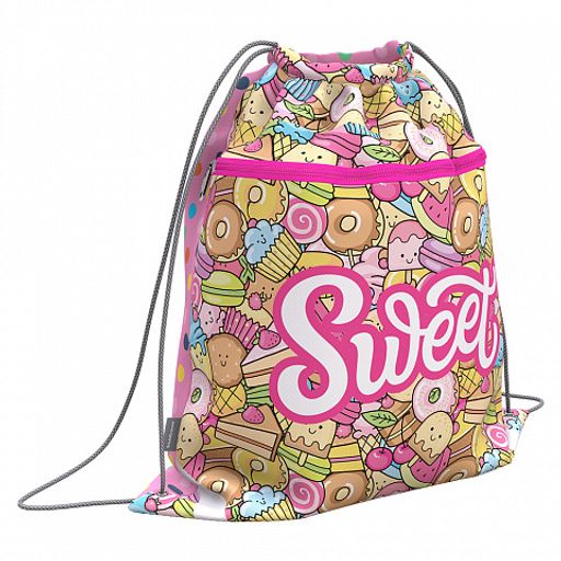 Цена за 1 шт. Мешок для обуви ErichKrause с карманом на молнии 500х410мм Sweet Paradise