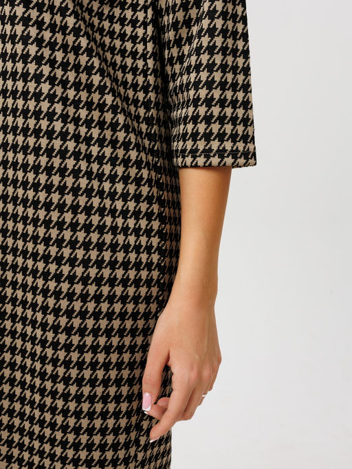 Платье женское П-176 (жаккард принт) Тёмно-серая ёлочка