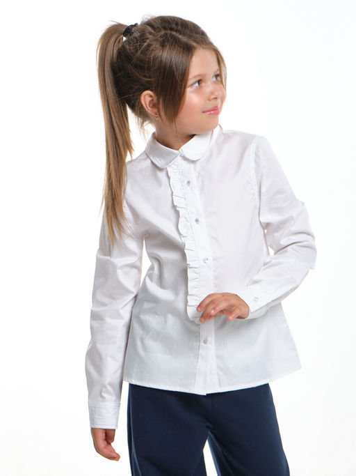 Рубашка для девочки в школу белая UD 6645 белый - Mini maxi фото 3