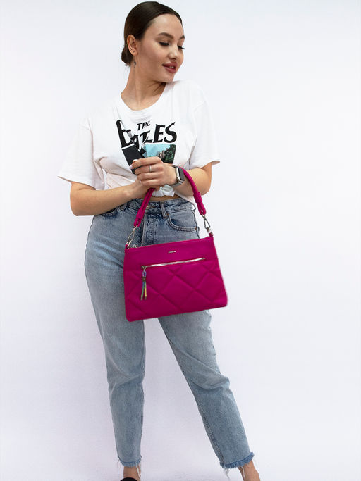 LACCOMA сумка Майя-Ф826-фуксия эко кожа хлопок  фото 16