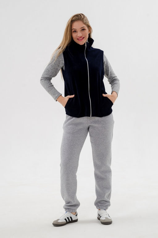 Жилет женский из велюра синий макс - Амадэль фото 21