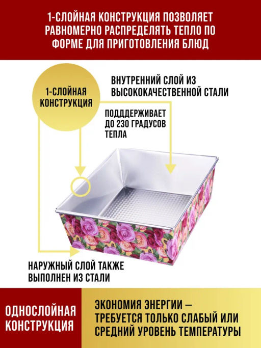 28961 Форма для выпечки 24х24х6,5 см MB (х48) - Mayer&boch фото 8