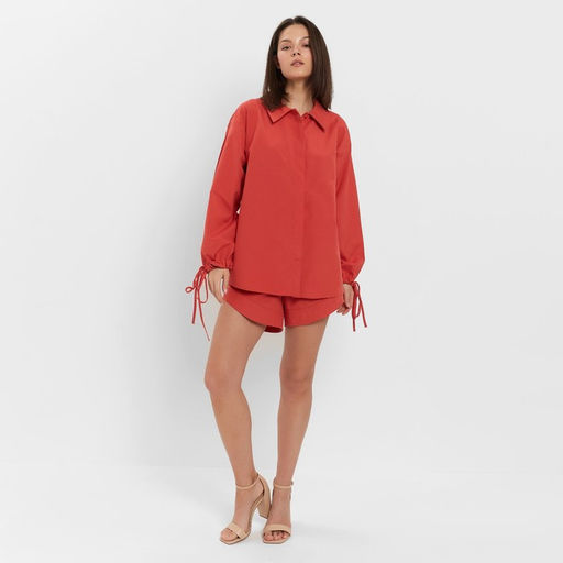 Костюм женский (блузка, шорты) MINAKU: Casual Collection, красный, размер 46