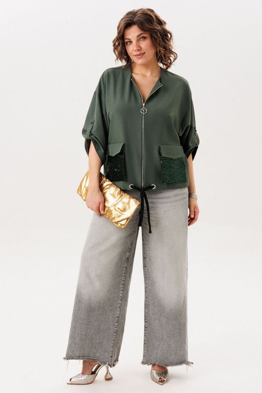 Жакет ANELLI 1788 оливковое сияние