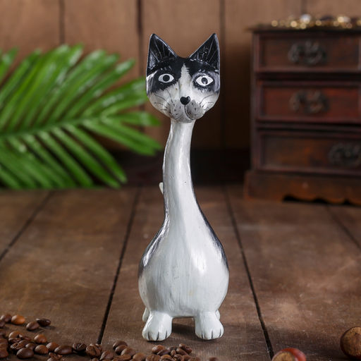 Сувенир дерево "Котик с длинной шеей" 7,5х5,5х18 см