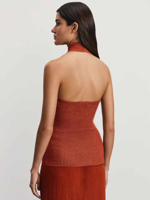 Топ халтер с вискозой и люрексом / Zarina  фото 5