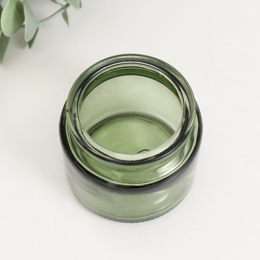Цена за 2 шт. Банка для свечей стеклянная с пробкой «Зелёная» 100 мл 6.5×6.5×6.5 см