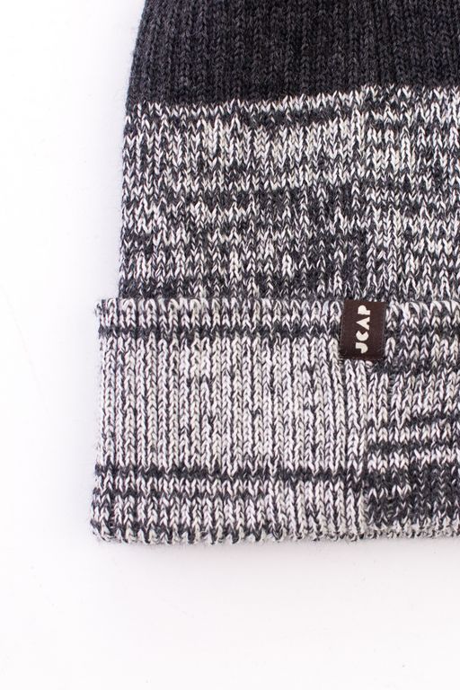 Шапка вязаная-резинка деми (Черный меланж и Черный-белый меланж) КЭП - Jumbi фото 3