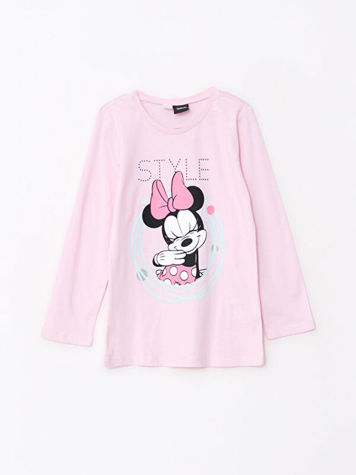 Bisiklet Yaka Minnie Mouse Bask?l? Uzun Kollu K?z ?ocuk Pijama Tak?m? - Waikiki фото 2