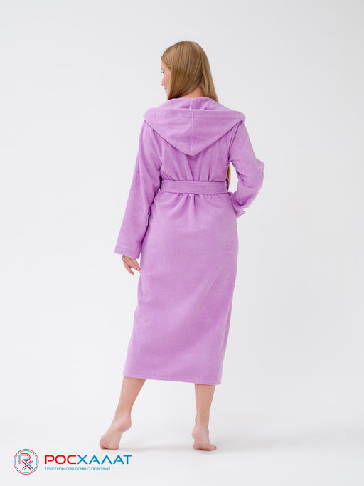 Женский халат с капюшоном сиреневый МЗ-06 (10)
