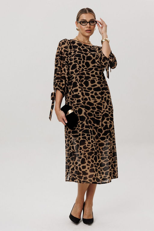 Платье ANELLI 1733 Графичный леопард