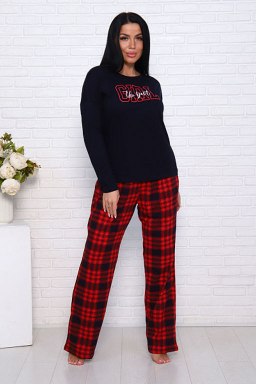 Костюм с брюками, принт, темно-синий (957-1) - Плиона фото 5