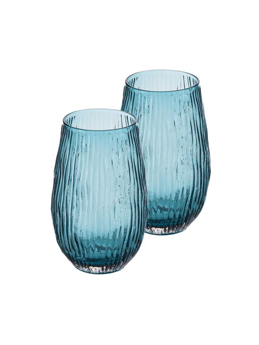 52625 GIPFEL Набор стаканов VISCONTI 440 мл (2шт.). Материал: стекло. Цвет: сине-зеленый.