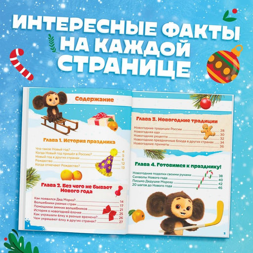 Энциклопедия Нового года, в твёрдом переплёте, 48 стр., Чебурашка