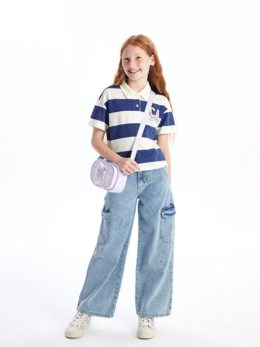 Polo Yaka K?sa Kollu K?z ?ocuk Ti??rt - Waikiki фото 4