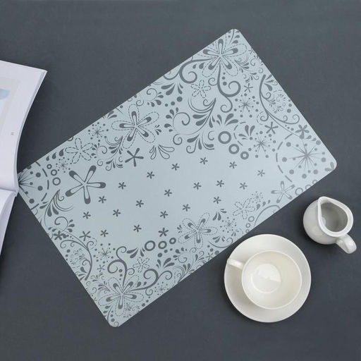 Цена за 12 шт. Салфетка сервировочная на стол «Цветочные узоры» , 42×28 см, цвет белый