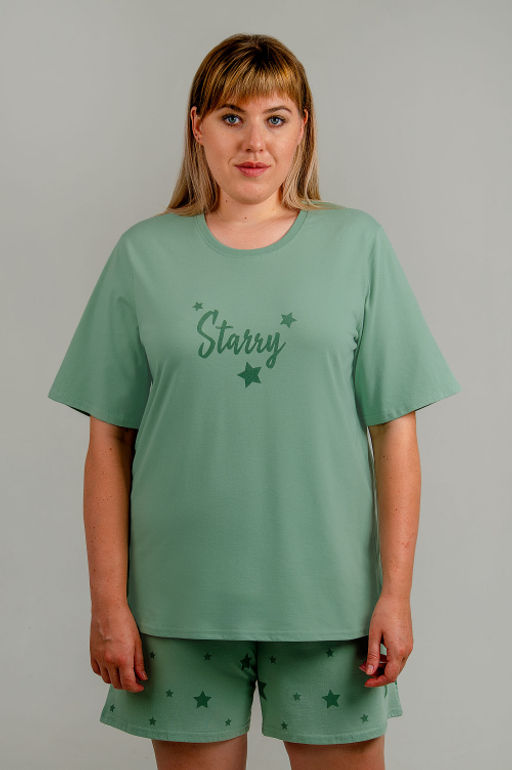 Арт. 9171 Пижама с шортами 52-58 (4 шт) Цвет:полынь - Калинка фото 2