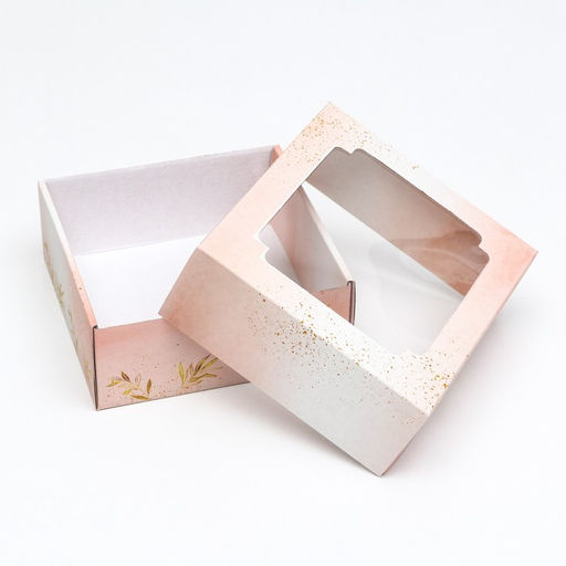 Цена за 5 шт. Коробка самосборная, крышка-дно, с окном,Безмятежность 14,5 х 14,5 х 6 см - Simaland фото 4