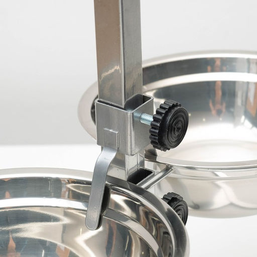 Подставка с мисками, 2 х 1 л, высота 40 см, разборная с верхним фиксатором, хром - Пижон фото 4