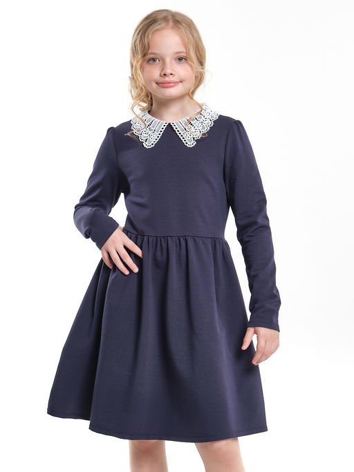 Платье школьное с белым воротником UD 6713 синий - Mini maxi фото 6