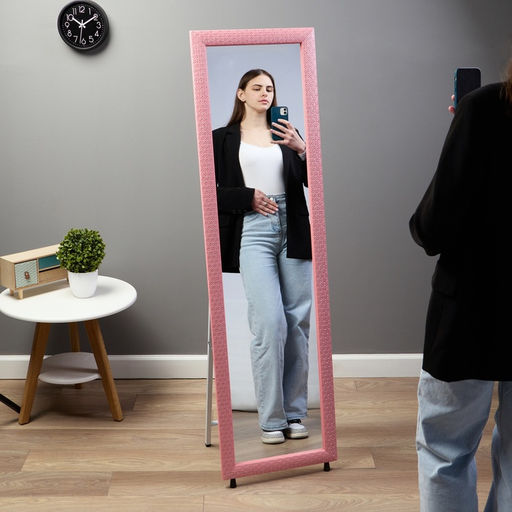 Зеркало напольное «Клик Мебель», в полный рост, 161×46×6 см, цвет розовый