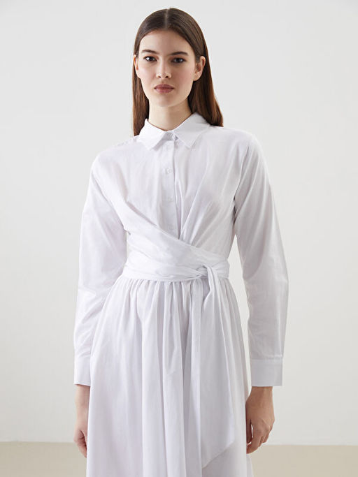 G?mlek Yaka Poplin Elbise