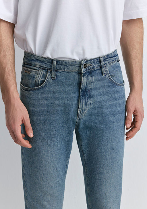 Milan Mavi Black Puslu Mavi-Gri Jean Pantolon  фото 6