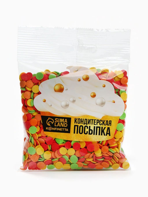Цена за 2 шт. Кондитерская посыпка для куличей Светлой Пасхи: зеленая, оранжевая, жёлтая, красная, 50 г. - KONFINETTA фото 4