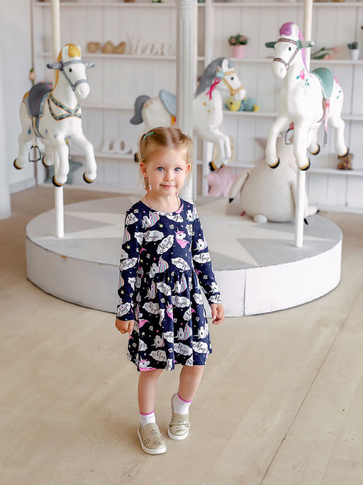 Платье Эля синий единороги - Sovalina фото 10