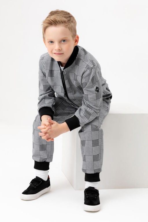 Crockid _ КР 400805/св.серый меланж,костюмная клетка к546 брюки для мал