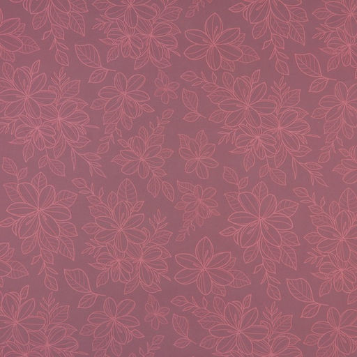 Плёнка глянцевая прозрачная Цветы, розовая, 0.6 x 10 м