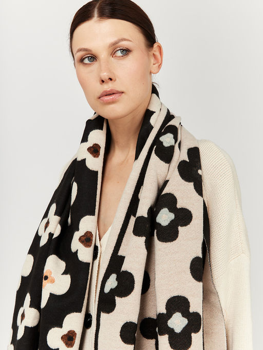 в составе ШЕРСТЬ и КАШЕМИР Большой, мягкий, теплый двусторонний палантин - Tantino фото 5