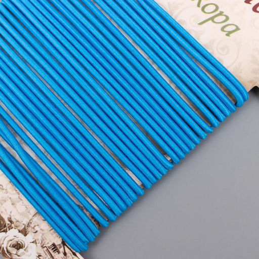 Тесьма декоративная резинка Синяя круглая намотка 4 м ширина 0,2 см - Арт узор фото 2