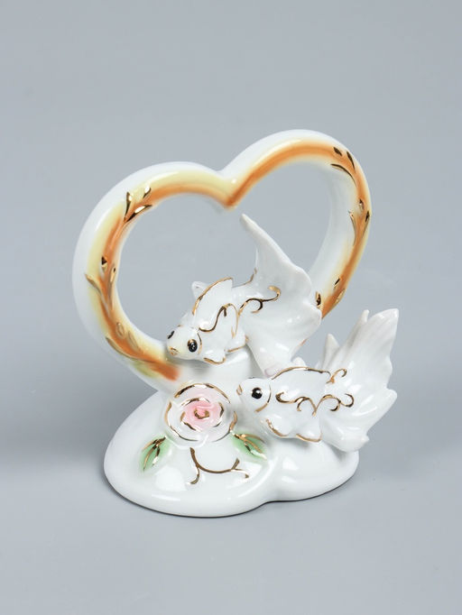 УЦЕНКА Фигурка керамика Золотые рыбки в сердце, 12?7.5?12 см, МИКС