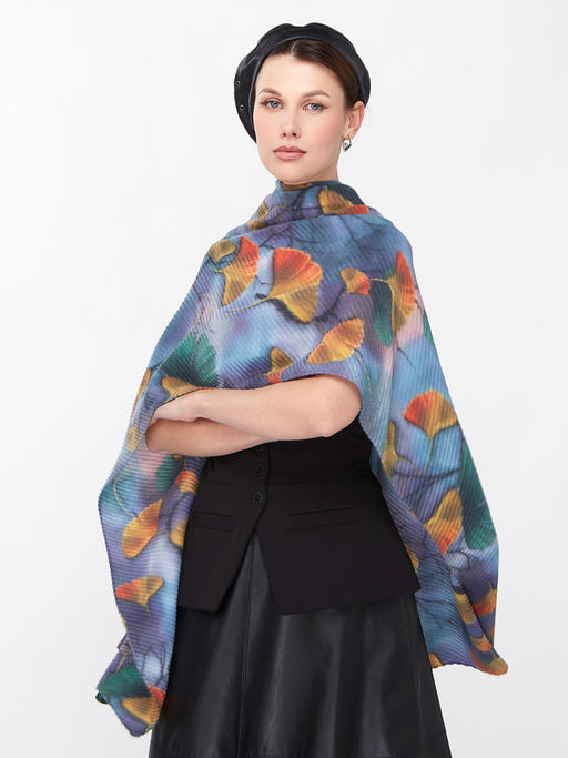 Большой, мягкий, тонкий и очень нежный двусторонний палантин с рисунком. - Tantino фото 11