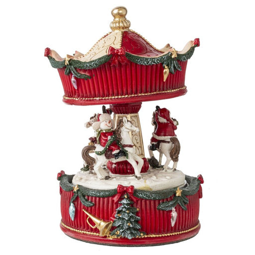 Фигурка декоративная с музыкой и функц. движения "Карусель", L10,5 W10,5 H17 см