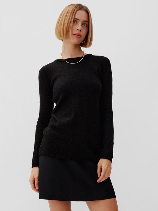 Джемпер женский MINAKU: Knitwear collection, чёрный, размер 50  фото 4