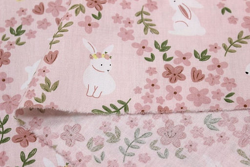 Сатин Зайчата на прогулке, ш.1.60м, хлопок-100%, 110гр/м.кв - Купава фото 5