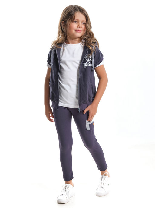 Жилетка на молнии для девочки детский сад UD 0087 антрацит