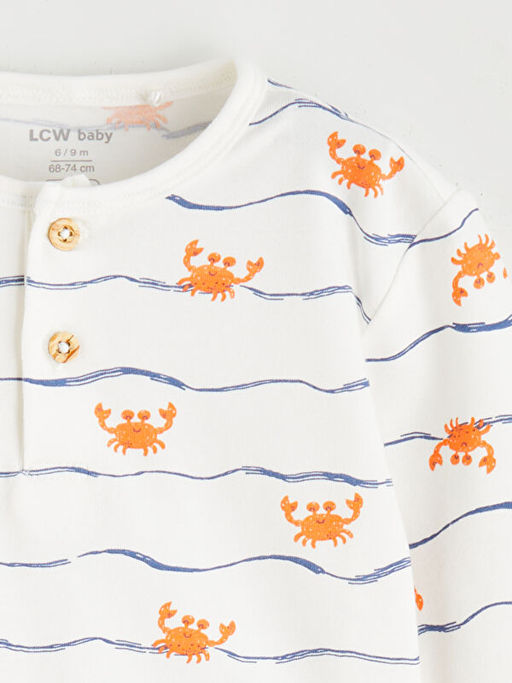 Bask?l? Erkek Bebek Ti??rt ve E?ofman Alt 2li