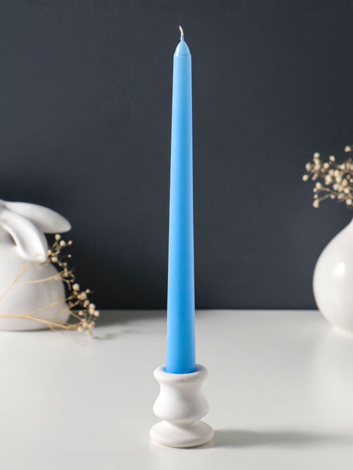 Свеча античная 25 см (набор 3 шт) 58 гр, 7 ч, цв. пастельно-голубой