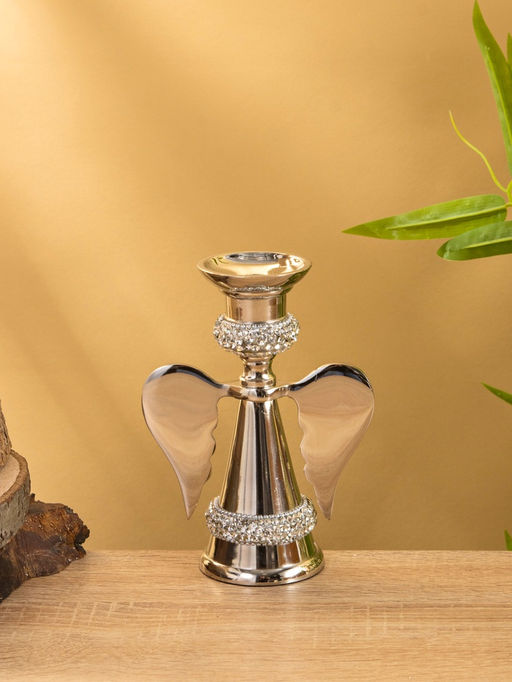 Подсвечник Крылья, с кристаллами, 11?6.5?16 см, алюминий