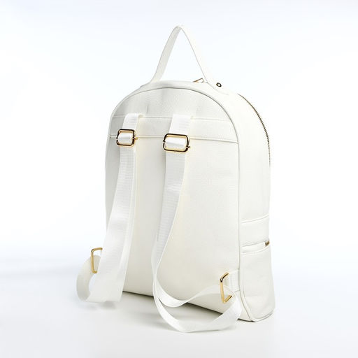 Рюкзак женский из искусственной кожи на молнии, 2 кармана, цвет белый - Simaland фото 2
