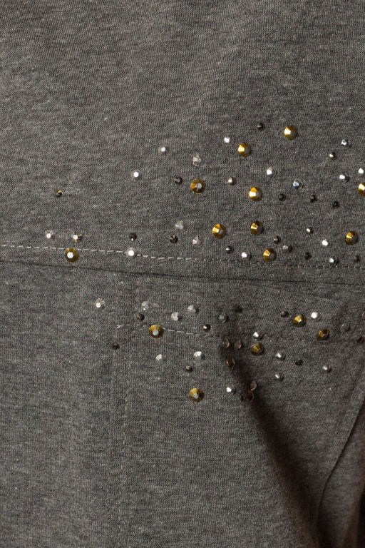 Футболка из хлопка с эластаном со стразами