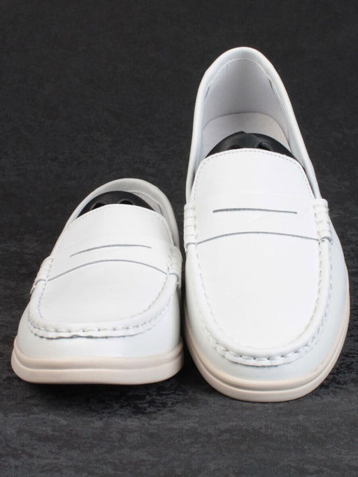 03-B417-1 WHITE Лоферы женские (натуральная кожа)