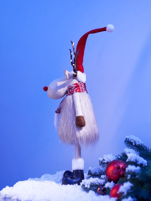 Фигура текстиль «Новогодний лосик» 58 см, 10 LED, от батареек CR2032×1, свечение тёплое белое