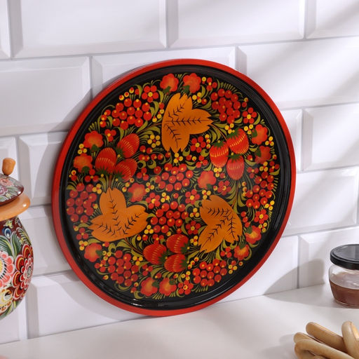 Тарелка «Блинная», дерево, хохлома, d=30